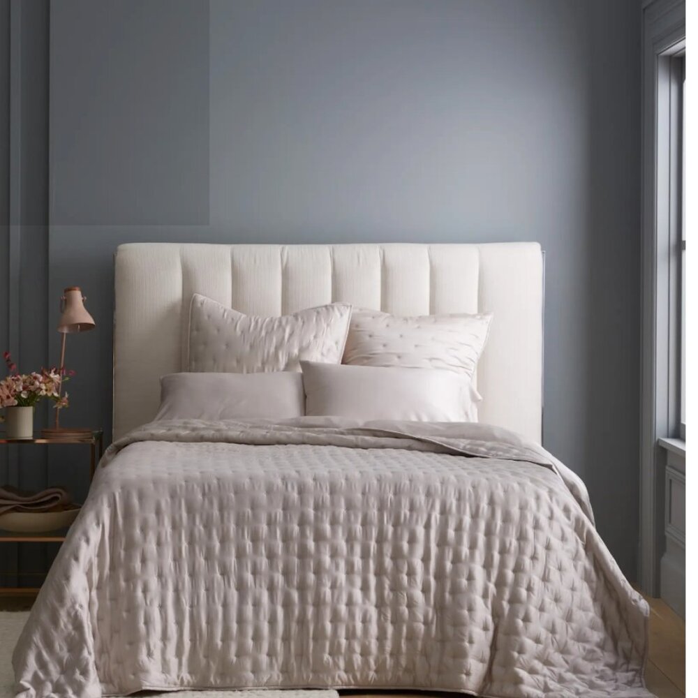 Quince Pale Gray Quilted European Pillow Set of 2